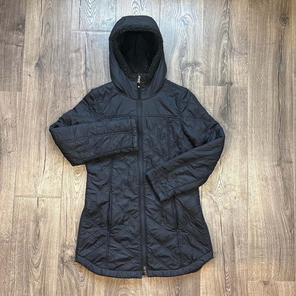 prAna Black Quilted Faux Fur Lined Jacket Size S